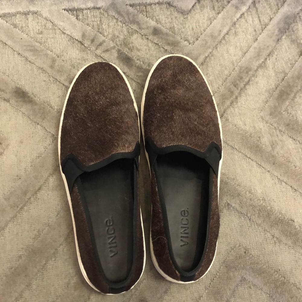 Vince brown Mohair slides